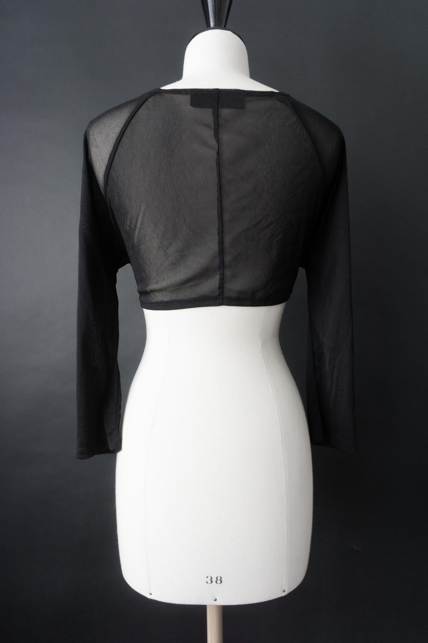Vintage Goth Mesh Shirt, cropped, S–M