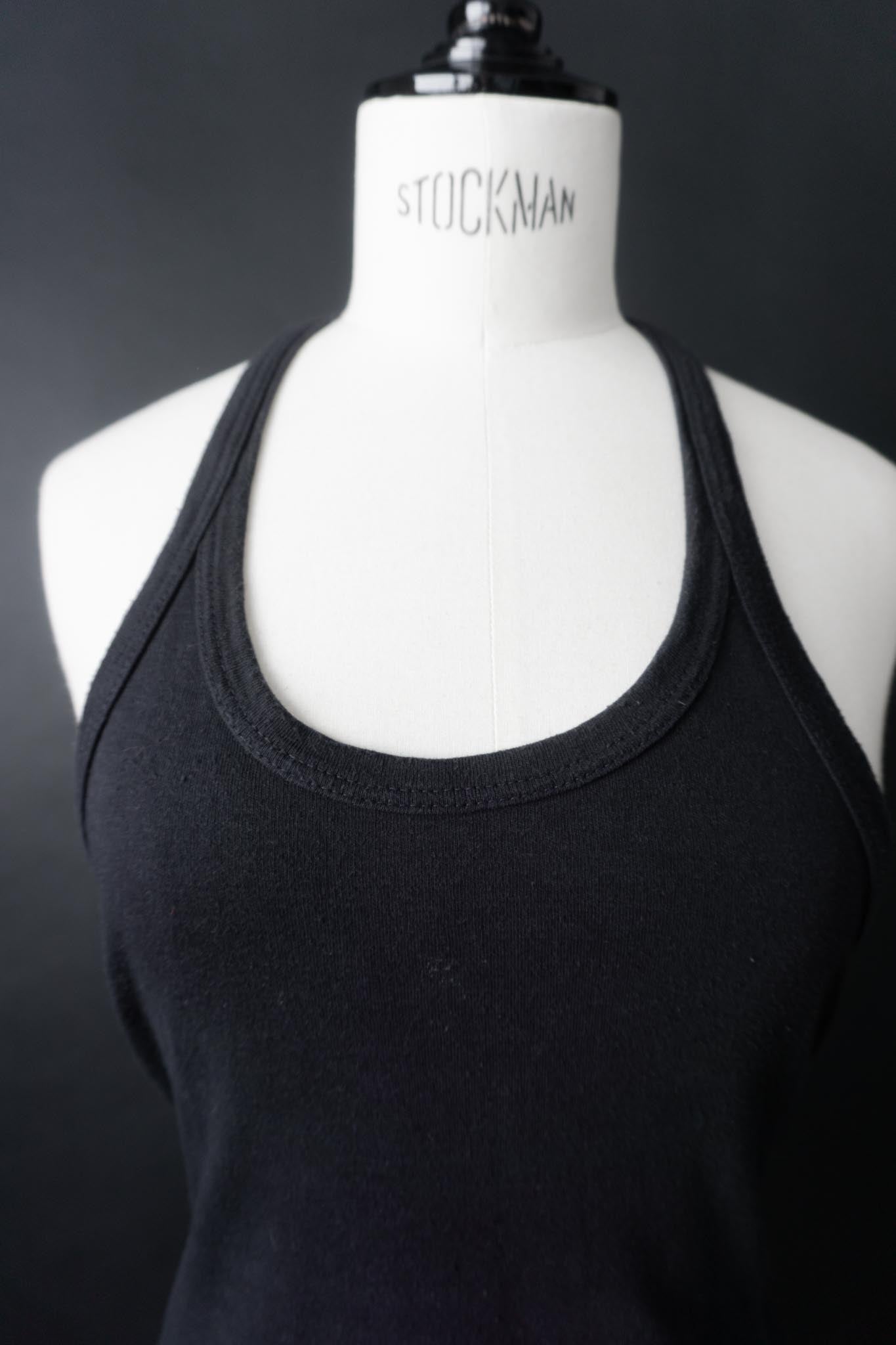 Vintage 70s Neckholder Tanktop, Baumwolle, S–M