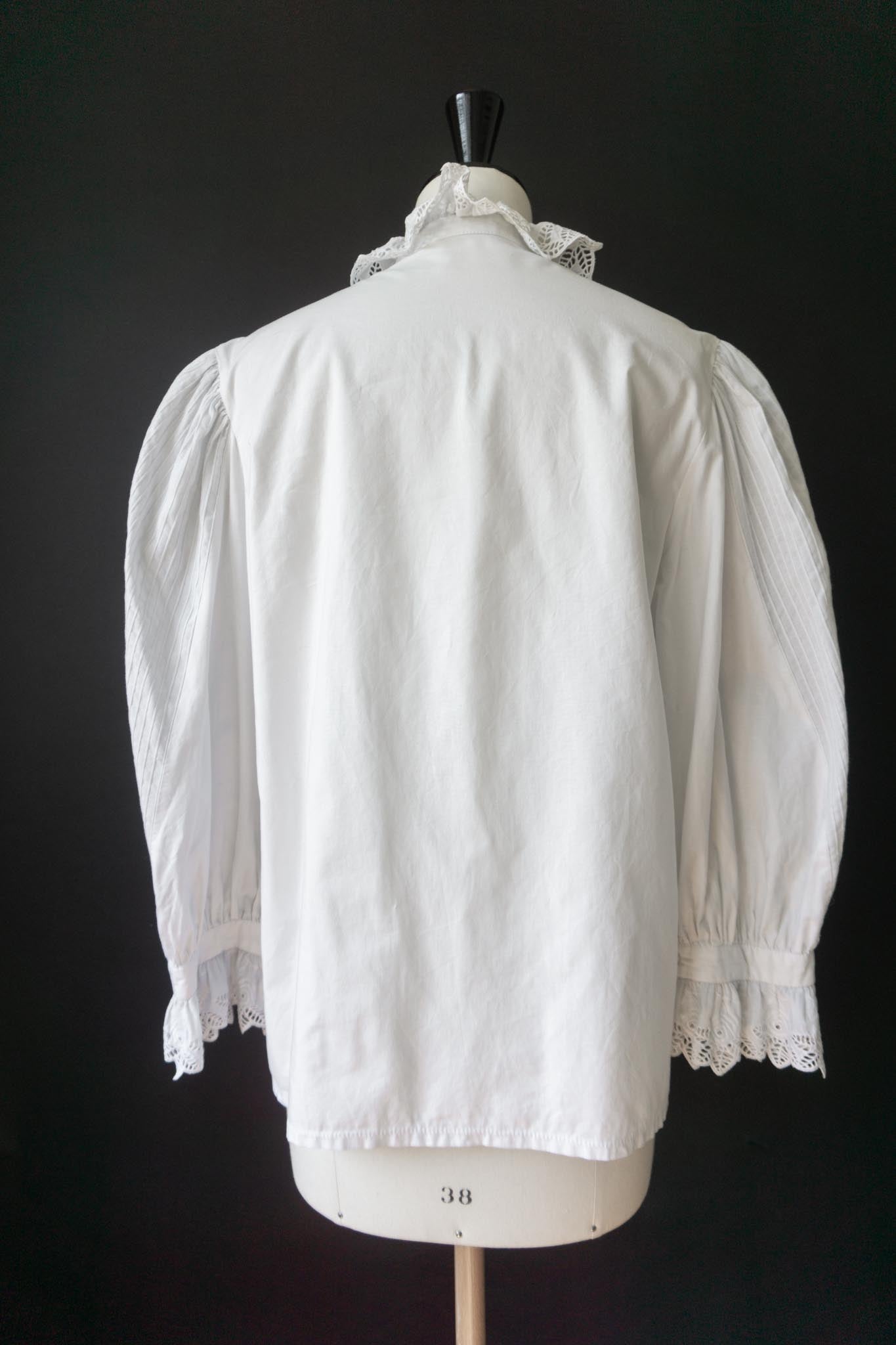 Vintage 80s Vampire Bluse, M–L