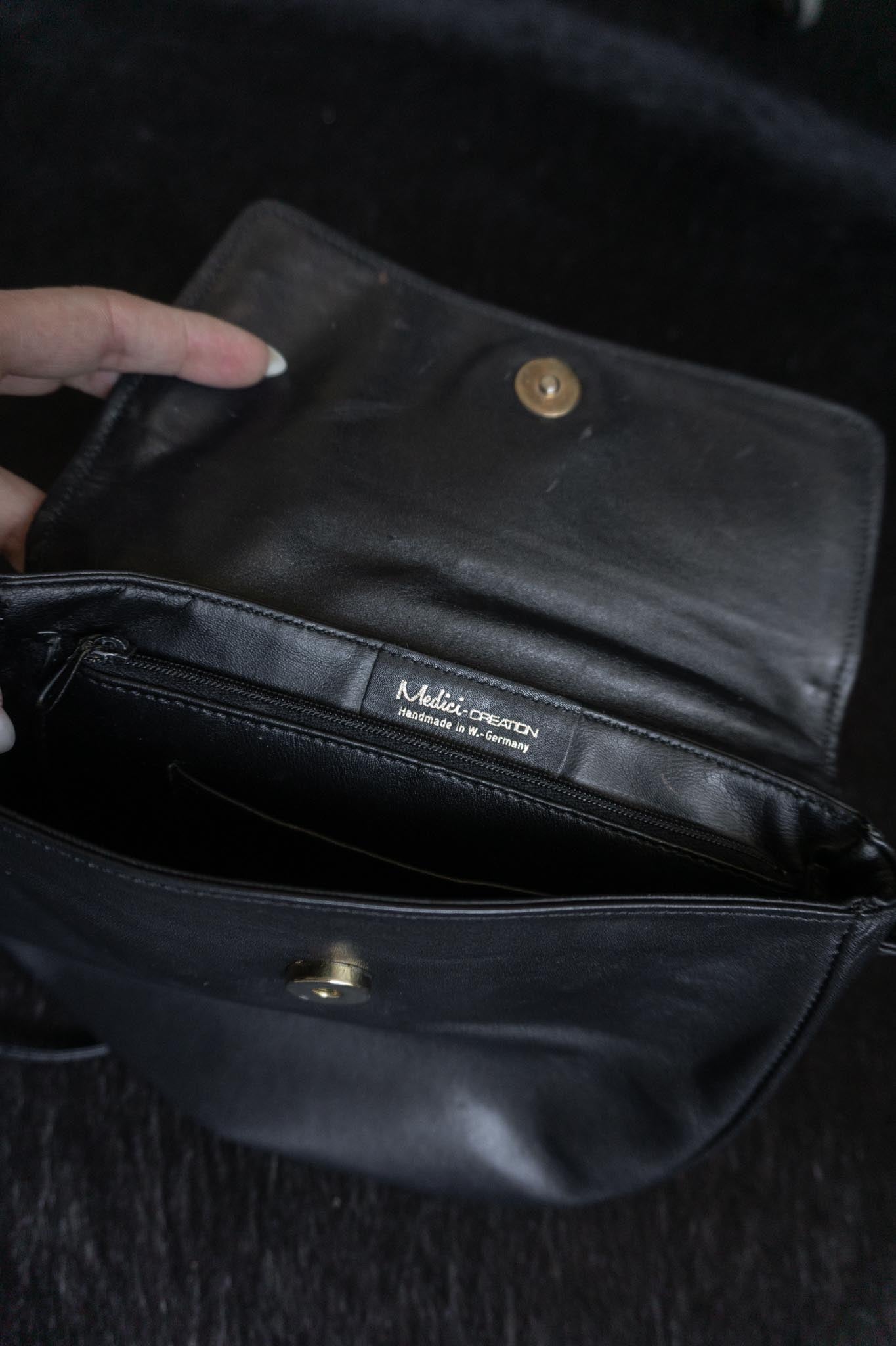 Vintage Ledertasche aus den 80ern mit Kroko-Prägung