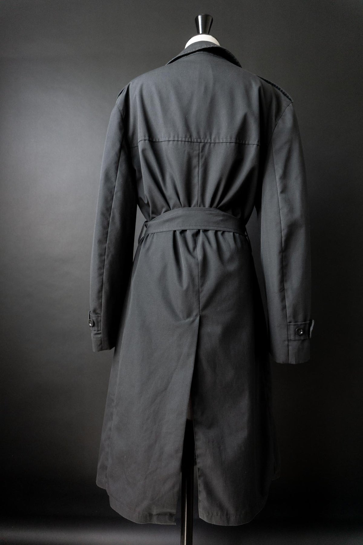 Vintage 80s Trenchcoat, Schwarz, M–L