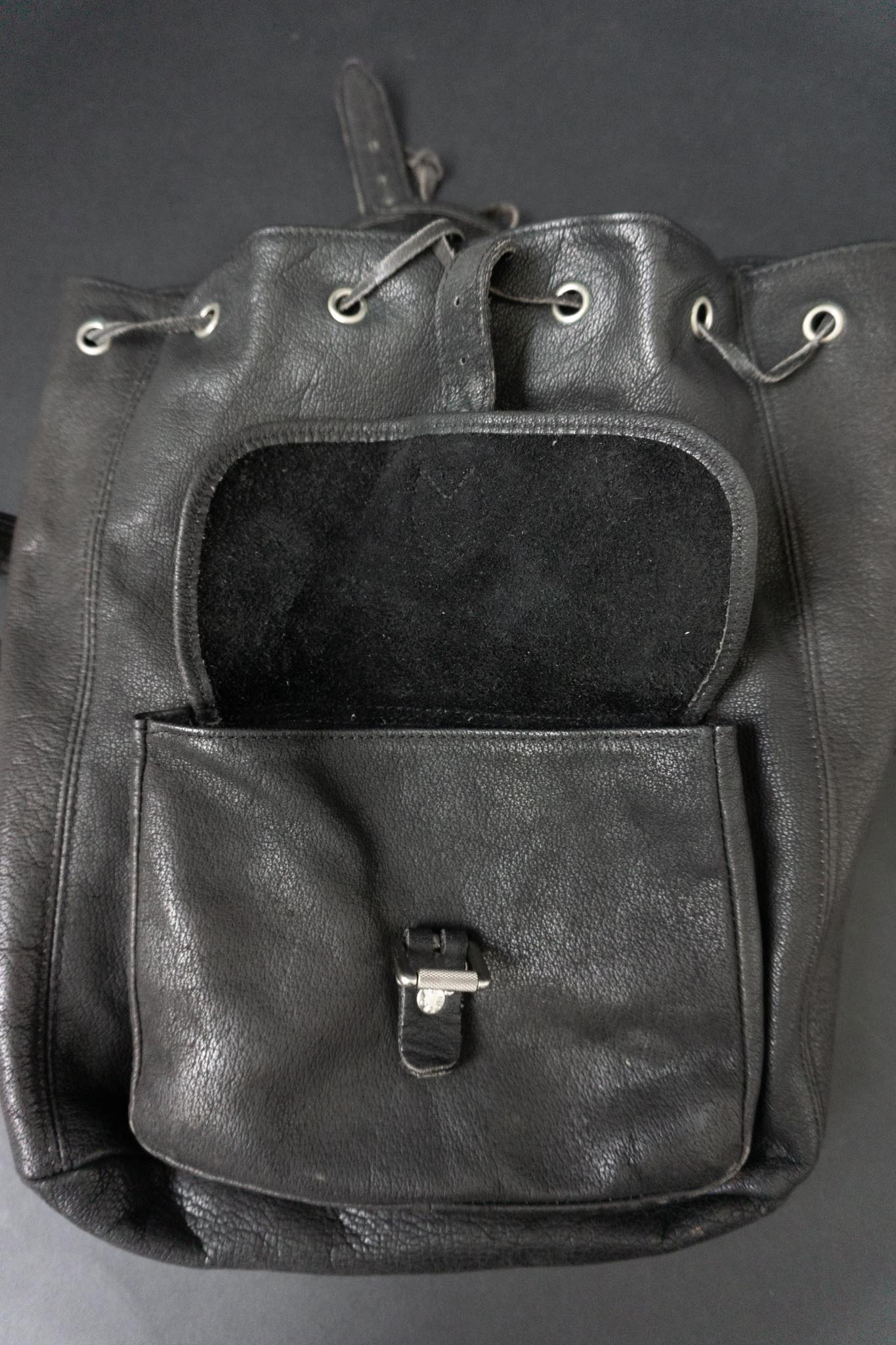 Vintage 90s Rucksack, Echtleder, Grunge