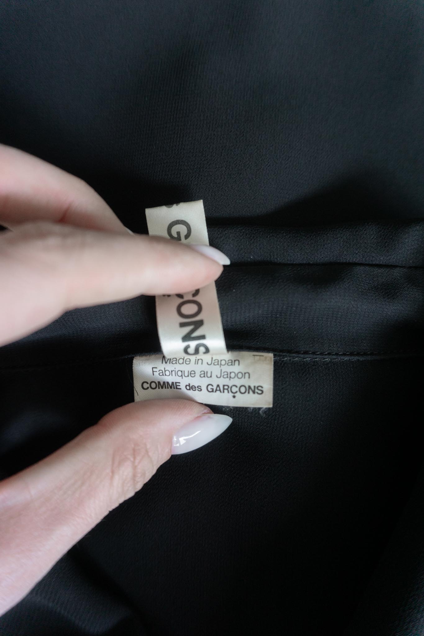 Vintage Comme des Garçons Bluse, Bubikragen, Volant-Rüschen, S–M