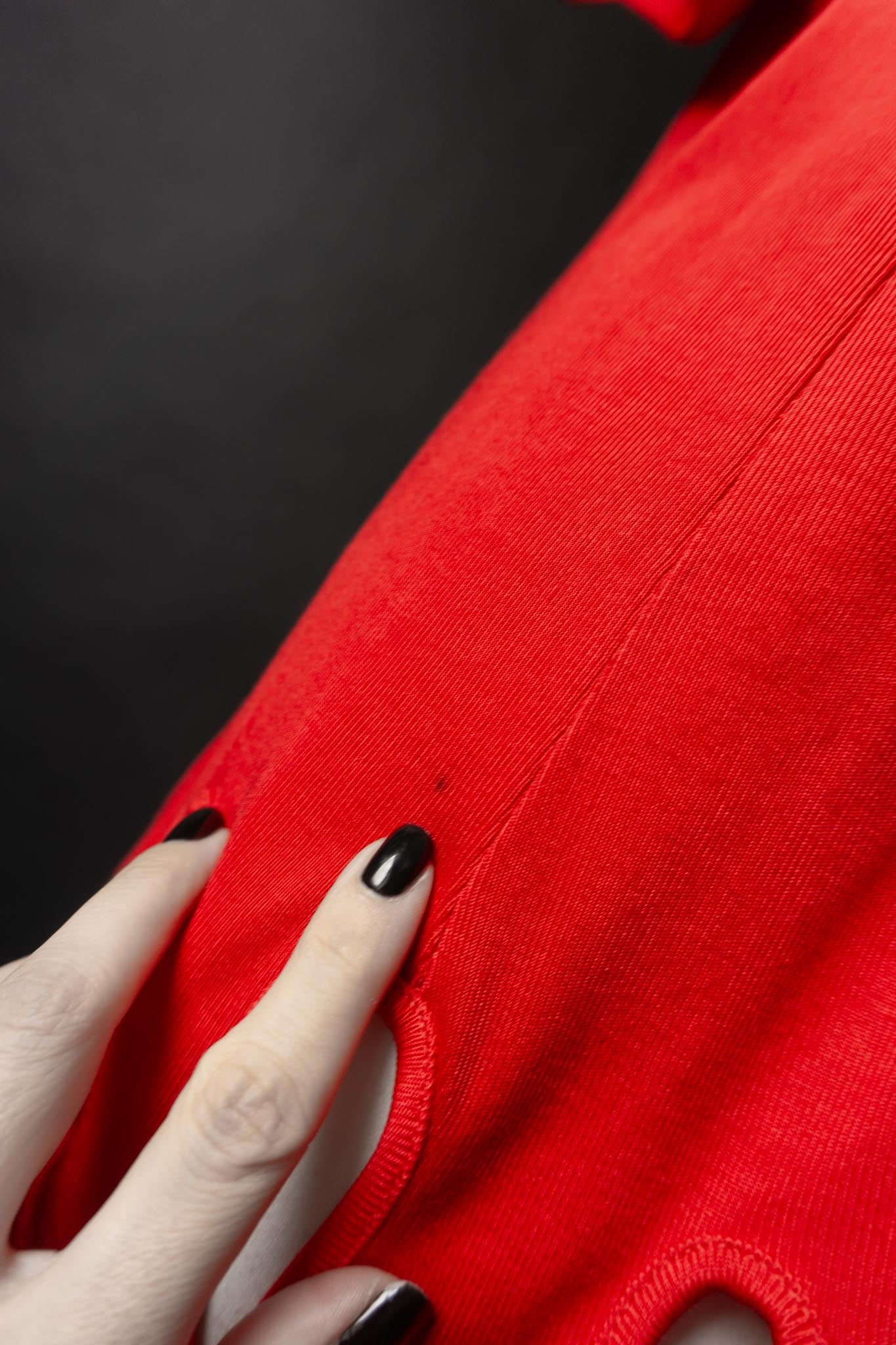 Vintage Cardiga, Feuerrot, Skulptural, S–M