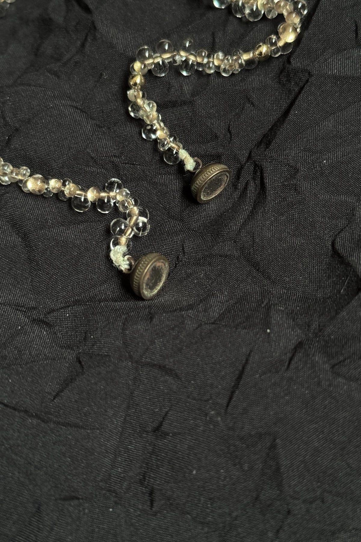 Vintage Glasperlenkette mit transparenten Perlen und Magnetverschluss