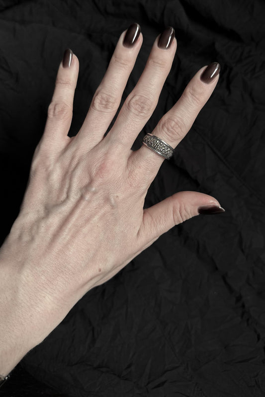 Vintage 925 Silberring mit Markasiten