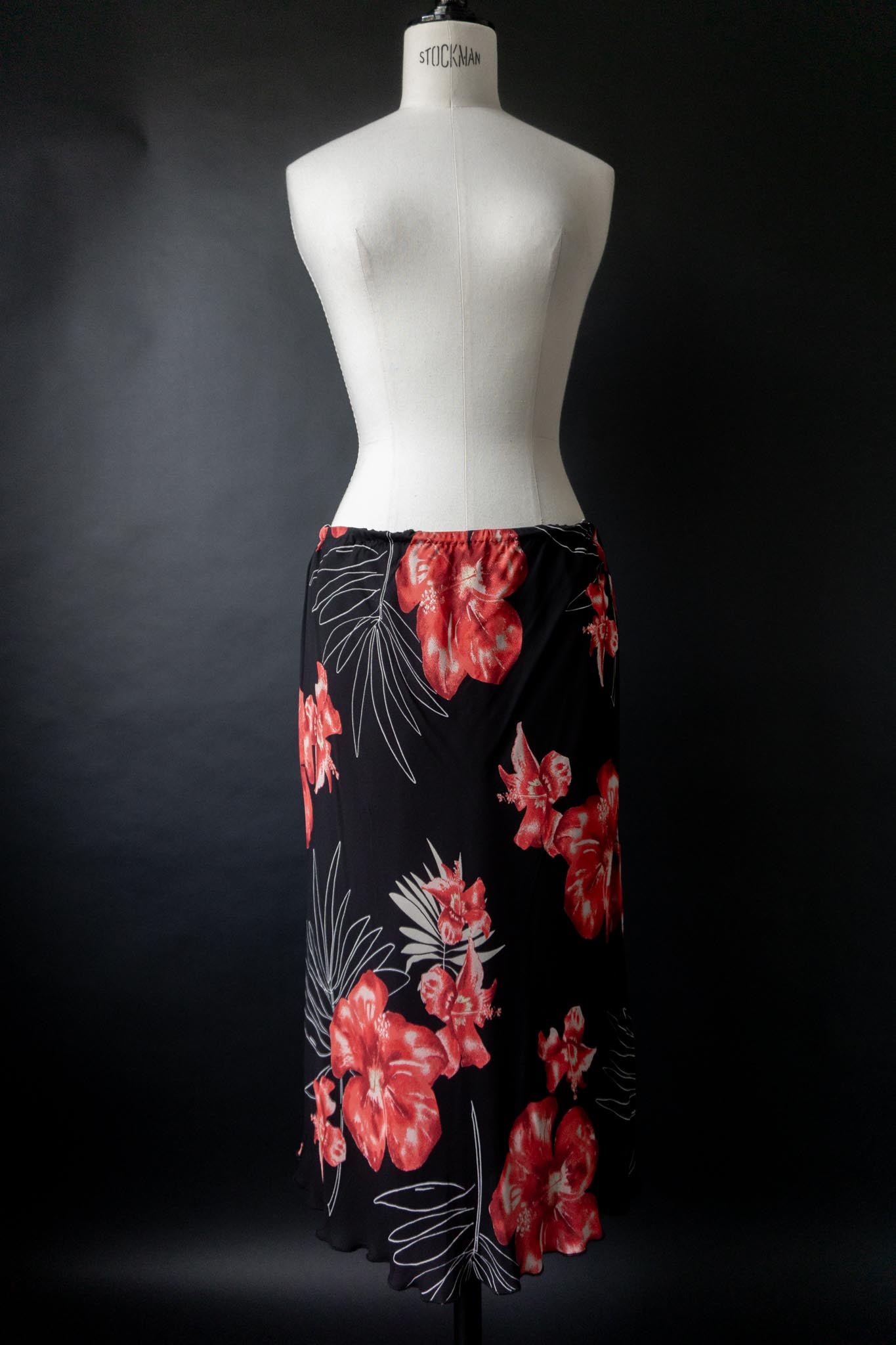 Vintage 90s Blumenrock, Midirock, Grunge, M–L