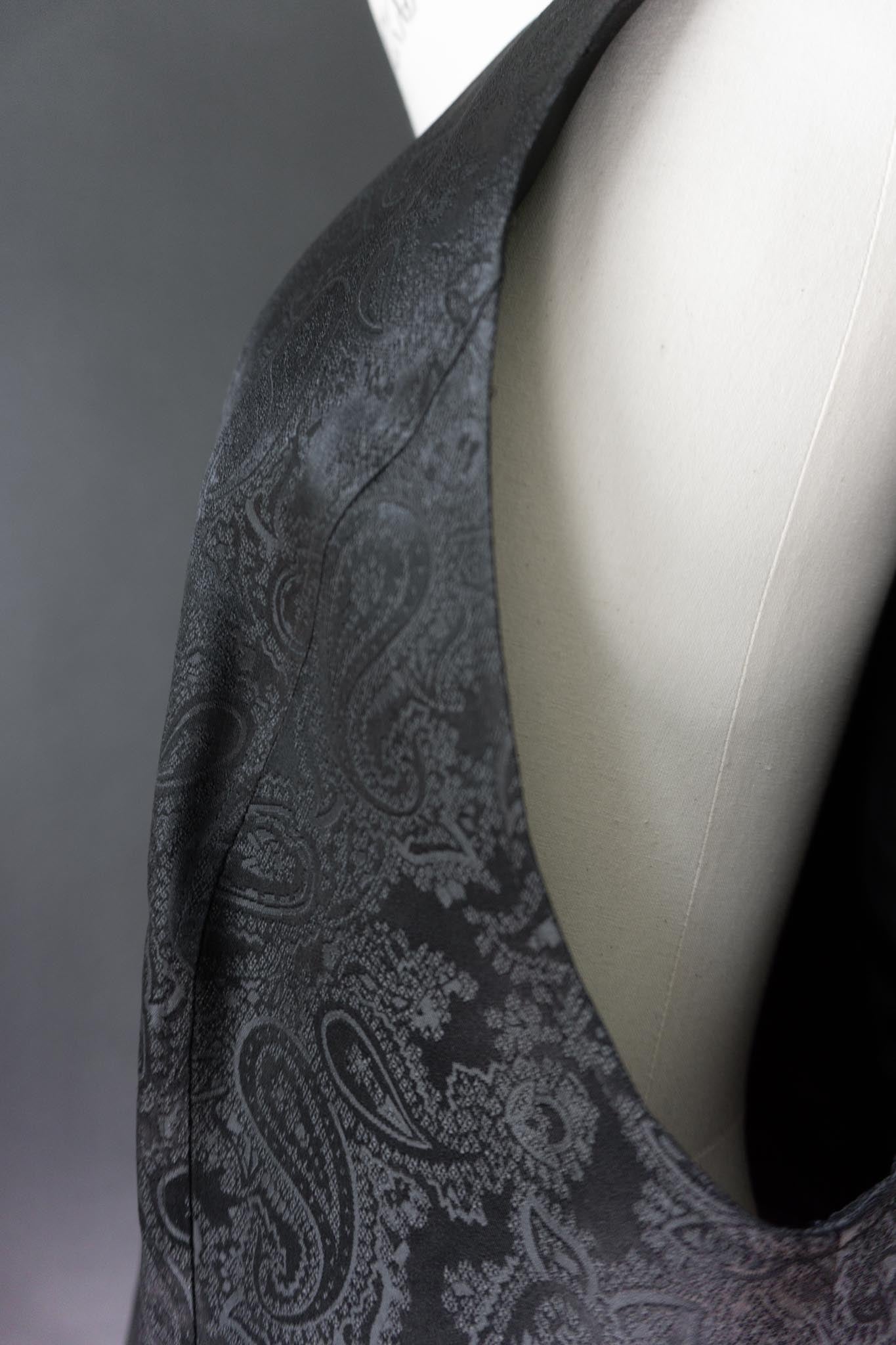 Vintage 80s Weste, Dark Paisley, L–XL