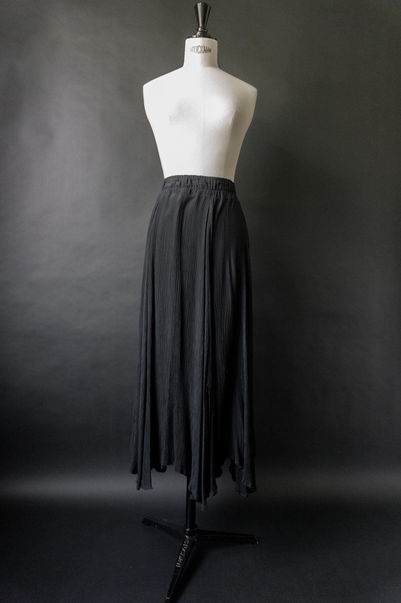 Vintage Sommerrock Viskose, Crinkle, S–M