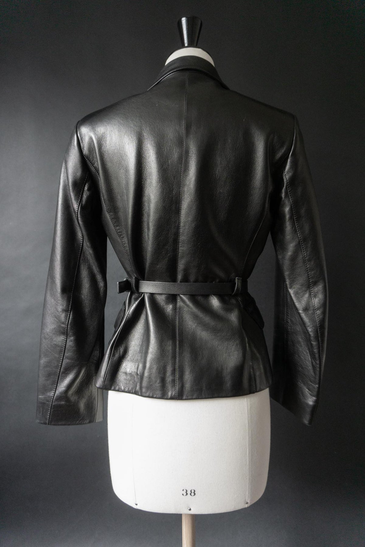 Vintage PRADA Lederjacke, 1999, Schwarz, XS–S