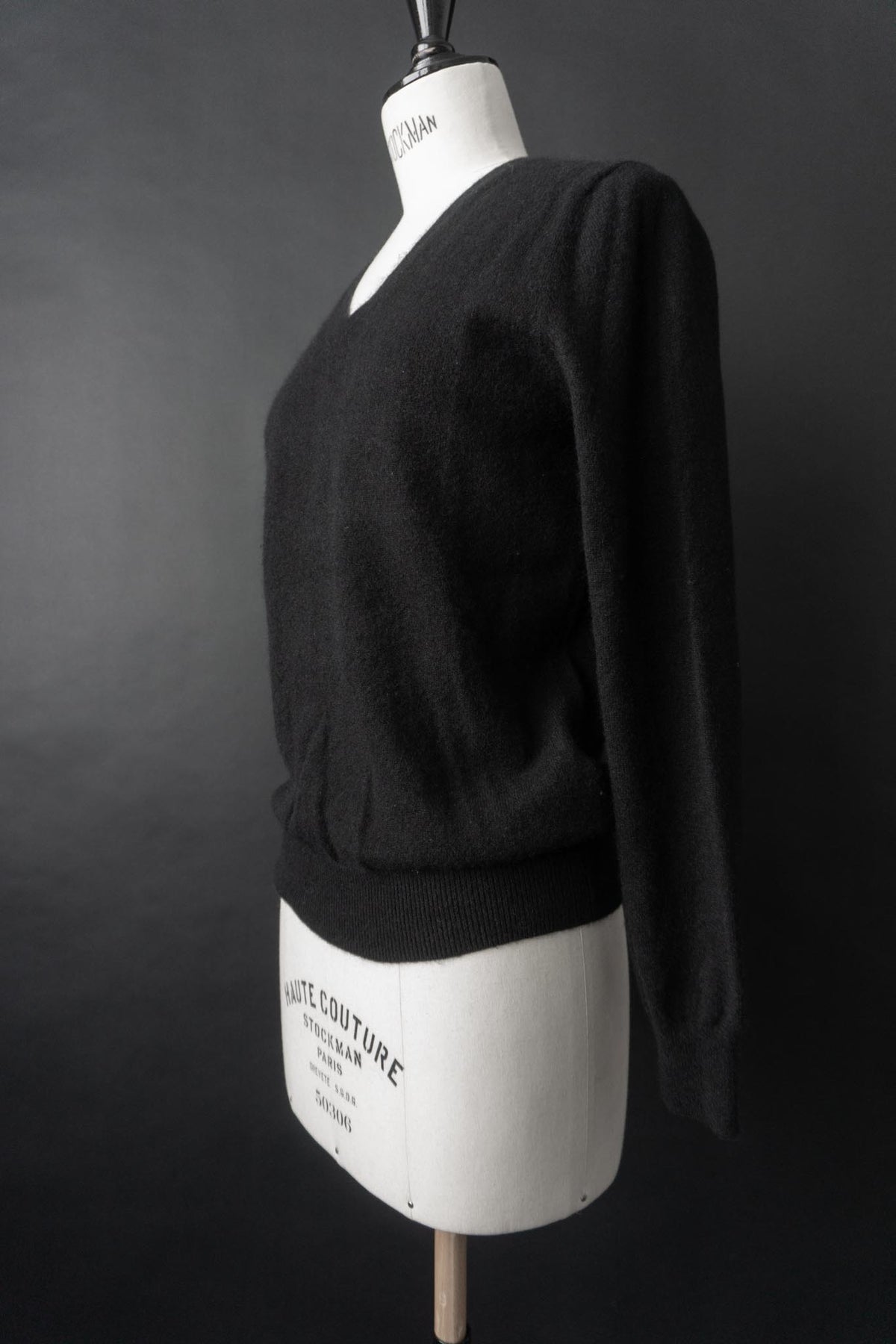 Vintage 90s Kaschmir Pullover, Schwarz, XS–S