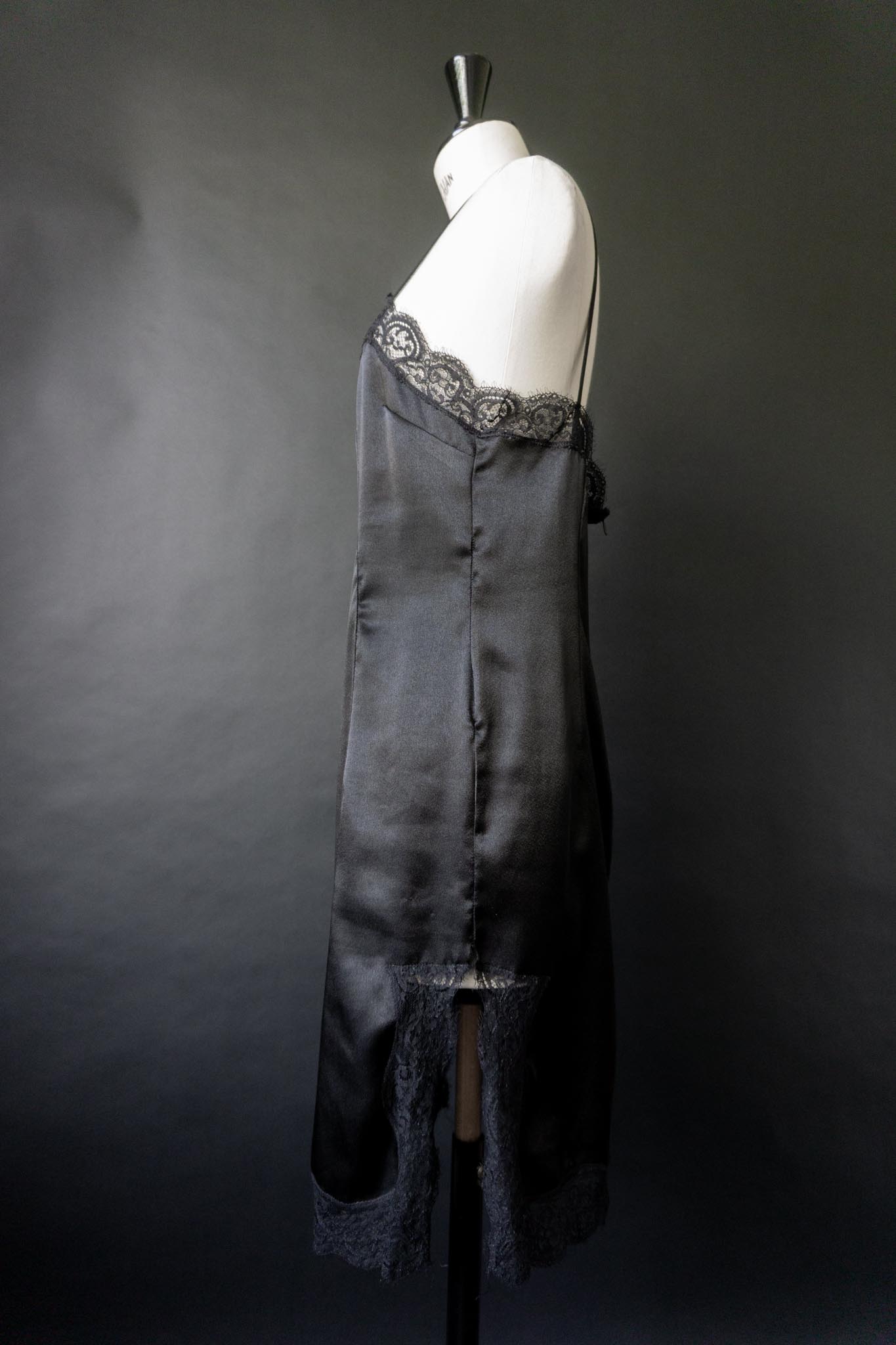 Y2K Dolce & Gabbana Slip Dress, Satin und Spitze, S–M