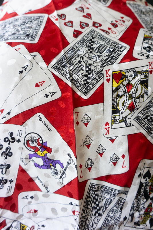 Vintage Seidentuch „Playing Cards“ von 1992