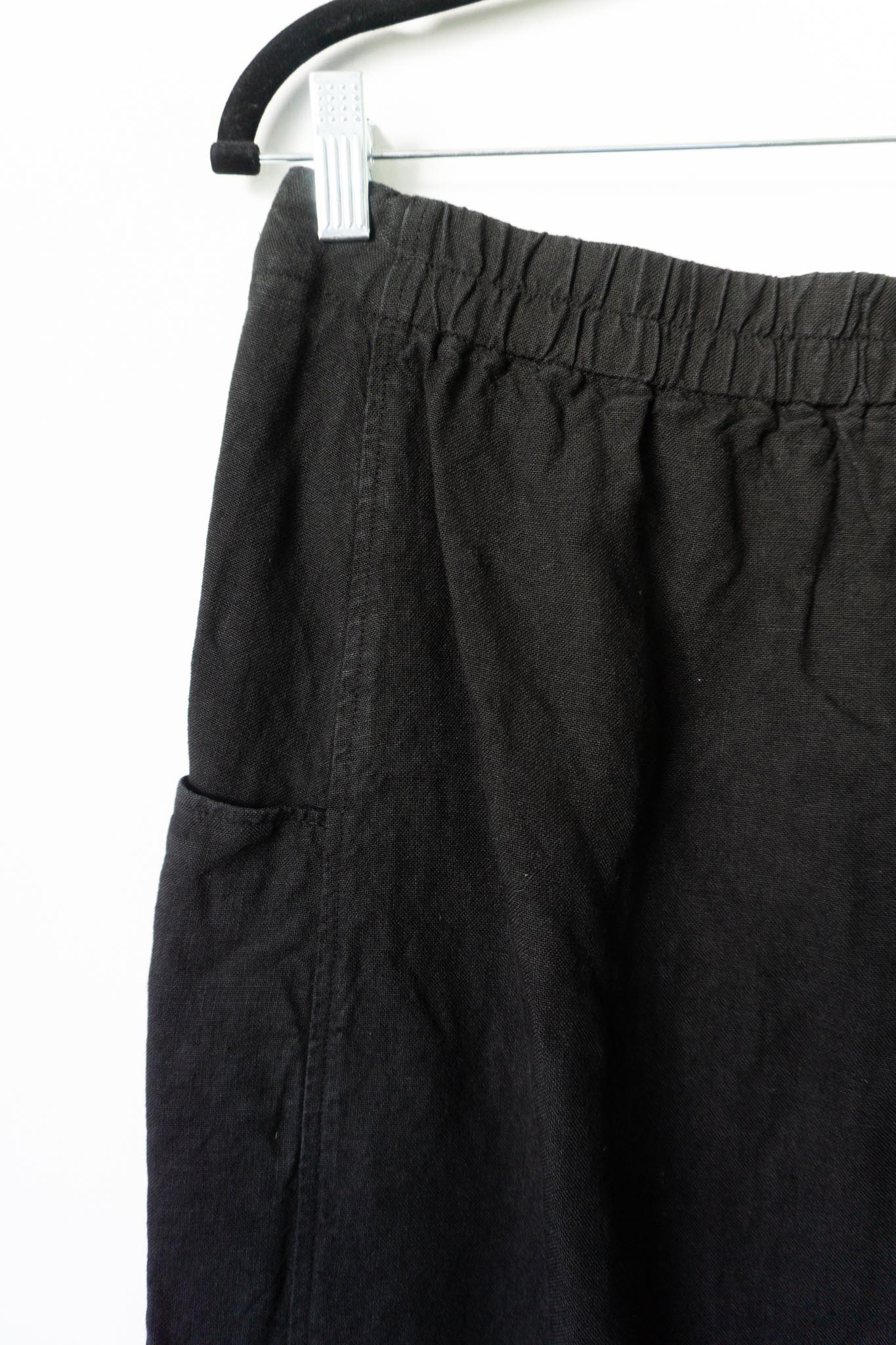 Vintage Leinenhose OSKA, Schwarz, M–L