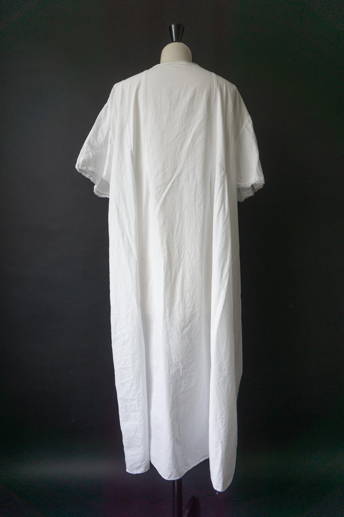 Vintage-Nachthemd aus reiner Baumwolle mit Spitzenband, M–XL theplaincircle vintage