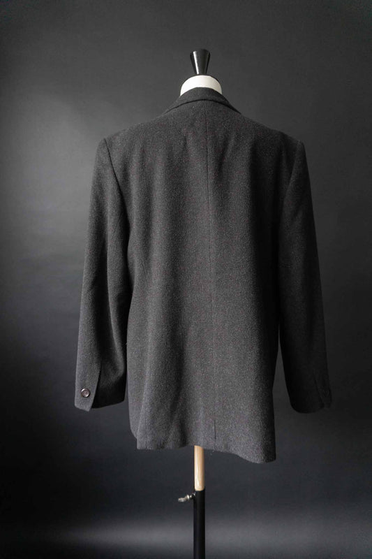 Oversized schwarzer Vintage Wollblazer – klassischer Blazer aus reiner Wolle von theplaincircle vintage