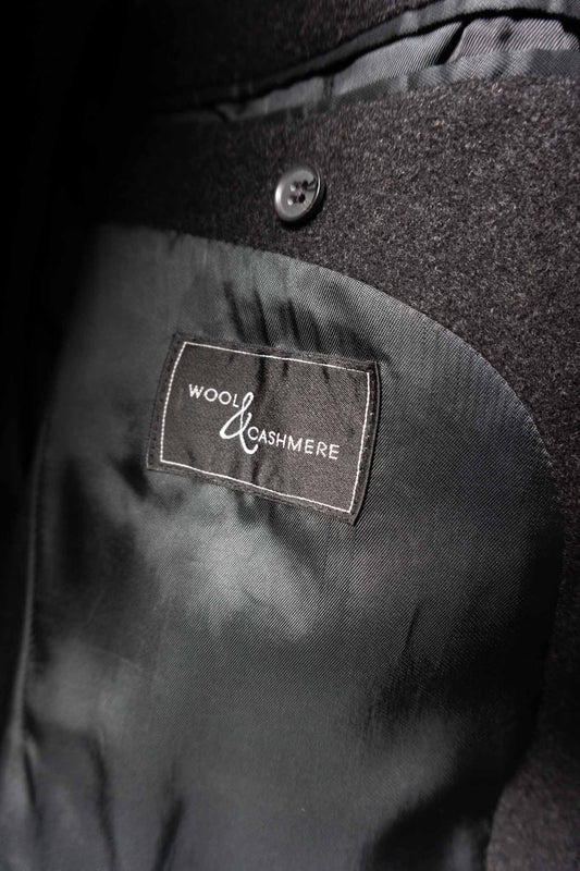 Grauer Oversized Wollmantel aus 100 % Wolle – minimalistischer Vintage Mantel von theplaincircle vintage