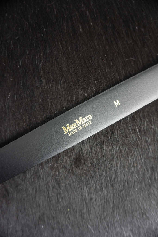 Max Mara Gürtel Echtleder Snake-Prägung tiefes Petrolblau-Grün ovale Schnalle Made in Italy