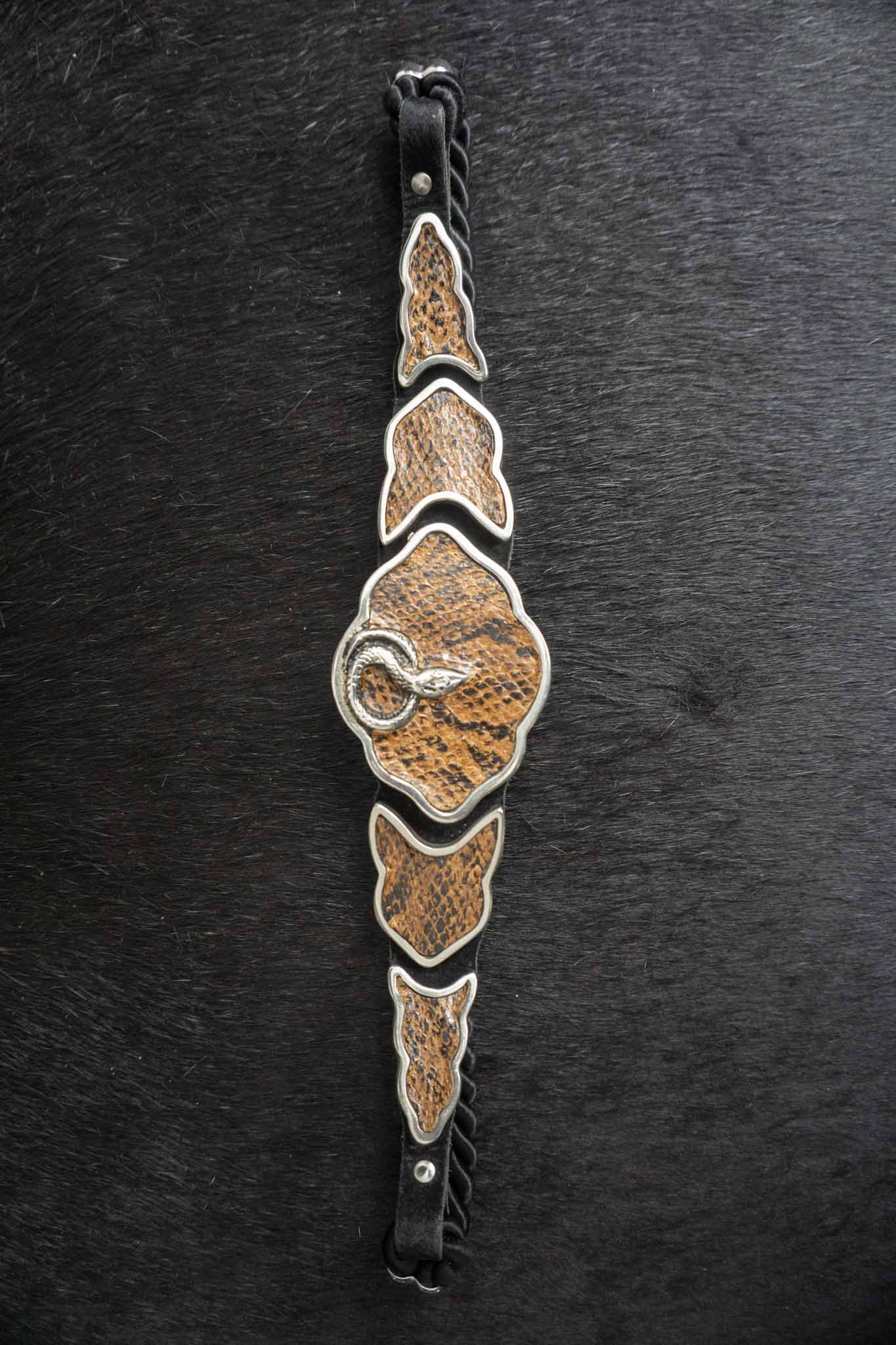 Vintage Snake Belt mit Lederdetails – Gothic Western Statement Piece theplaincircle vintage