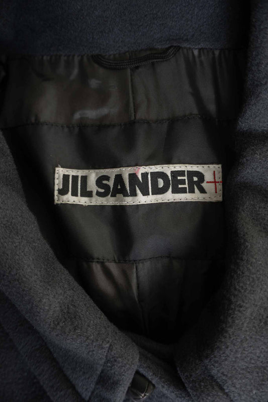 Jil Sander Vintage Mantel 100 % Kaschmir in Dunkelgrau – langer Designer Coat