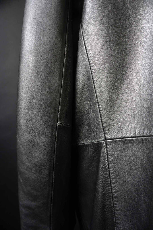 schwarzer Vintage Lederblazer oversized – theplaincircle vintage