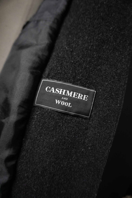 Vintage Kaschmir-Wollmantel in Dunkelgrau