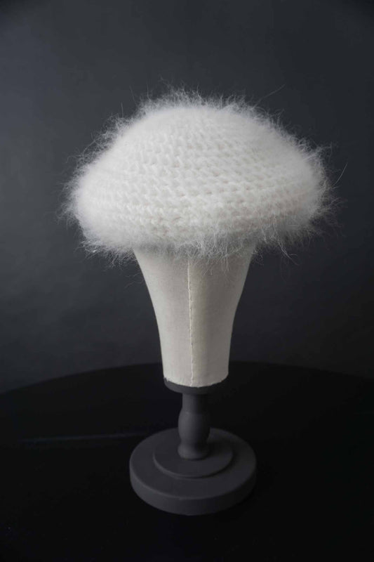 Vintage Angora Mütze Weiß theplaincircle vintage