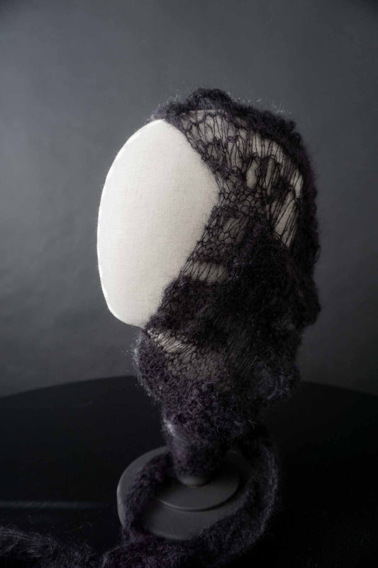 Handmade witchy Schalmütze Seide-Mohair theplaincircle vintage