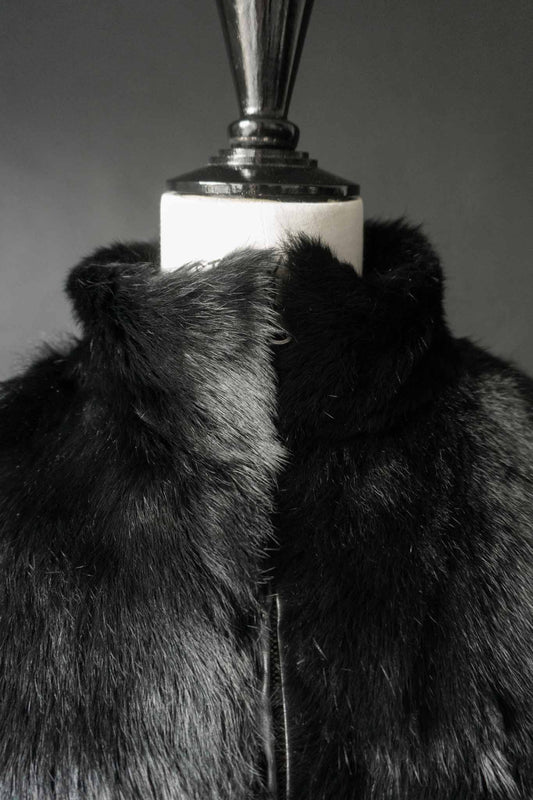 Vintage Pelzjacke Schwarz, XS–S theplaincircle vintage