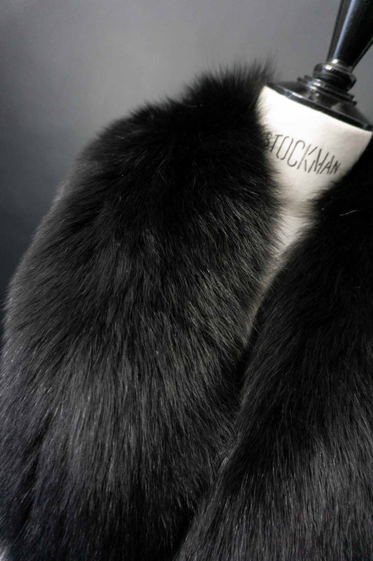Vintage Pelzkragen Fuchs, Schwarz theplaincircle vintage