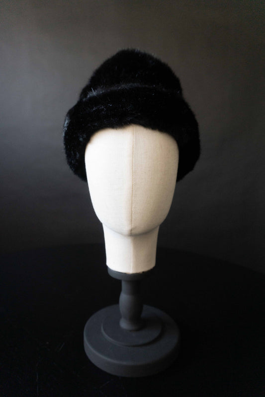 Vintage Fake Fur Mütze Pillbox theplaincircle vintage