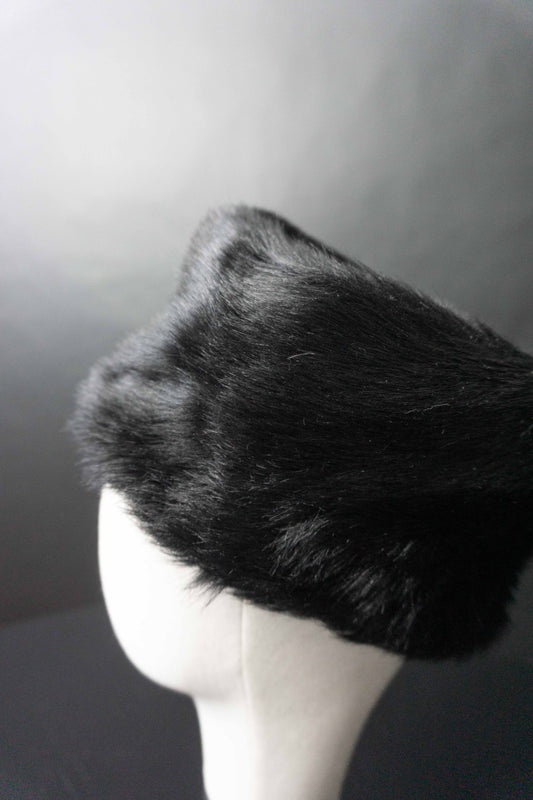 Vintage Fake Fur Mütze Pillbox, X theplaincircle vintage