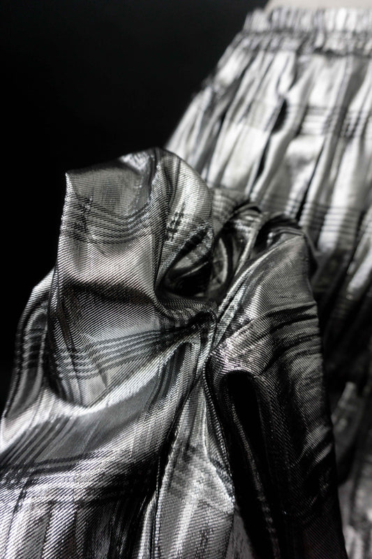 Vintage Faltenrock Silber Houndstooth, S–M theplaincircle vintage