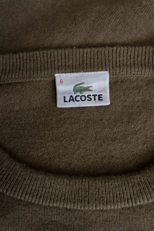 Vintage Lacoste Pullover khaki aus reiner Schurwolle