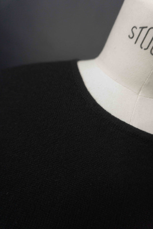 Schwarzer Vintage Kaschmir Pullover aus feinem Strickstoff 90er Jahre