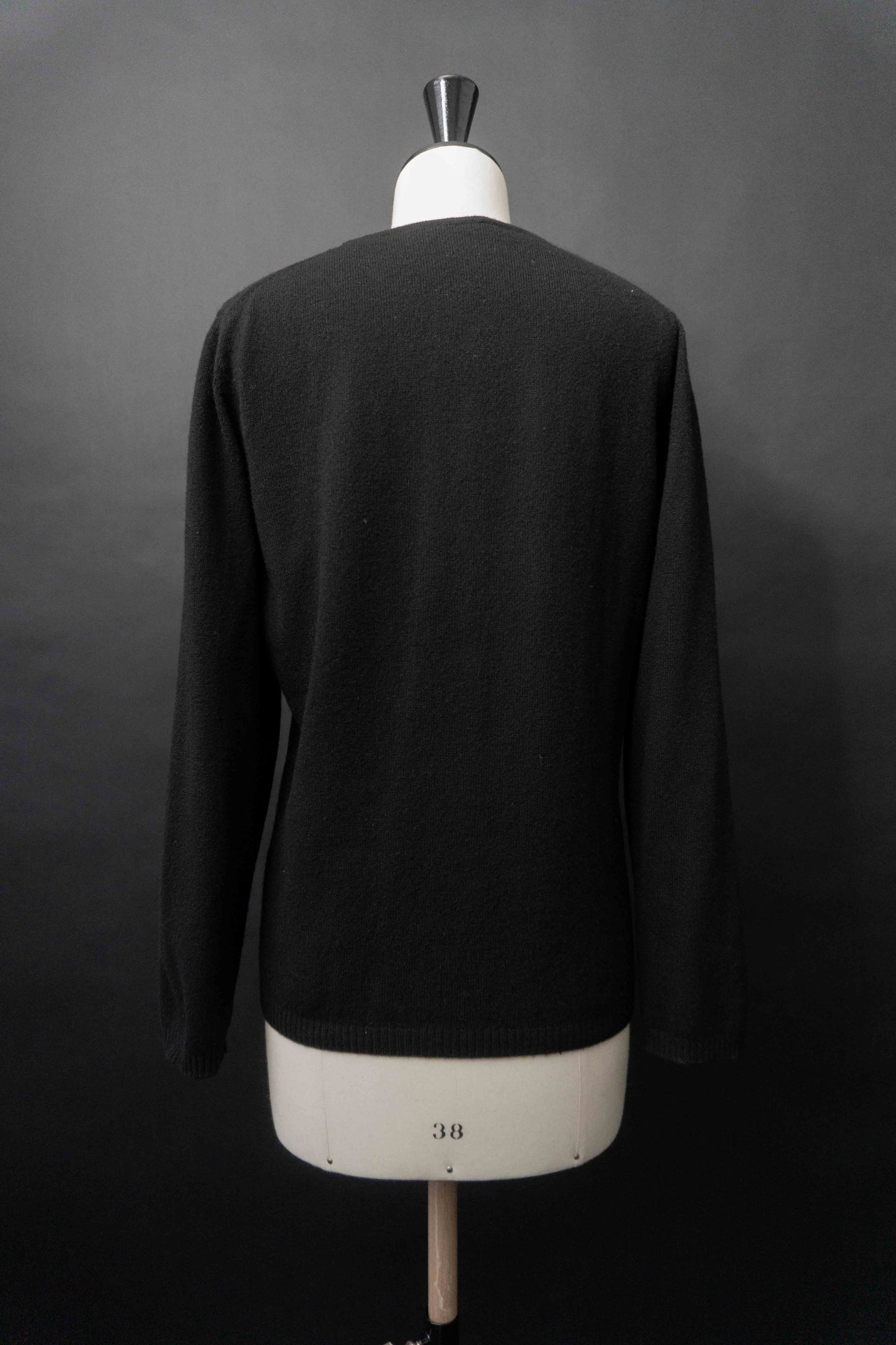 Schwarzer Vintage Kaschmir Pullover aus feinem Strickstoff 90er Jahre