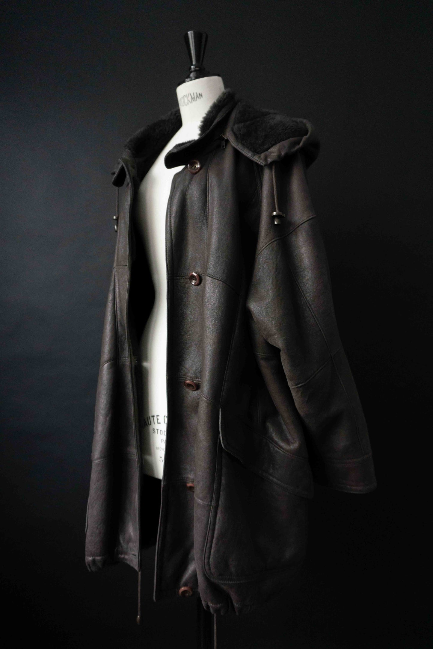 Vintage Lammfellmantel, Braun, M–XL theplaincircle vintage