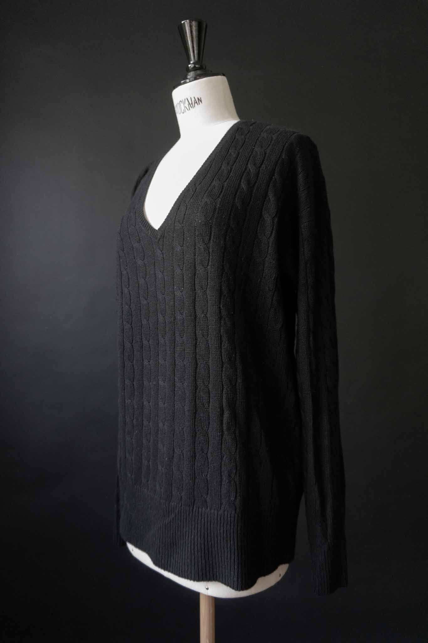 ralph lauren black cable knit sweater