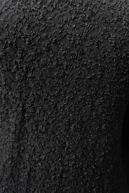 Vintage Longsleeve schwarz – strukturiertes Stretch Top, S–M theplaincircle vintage