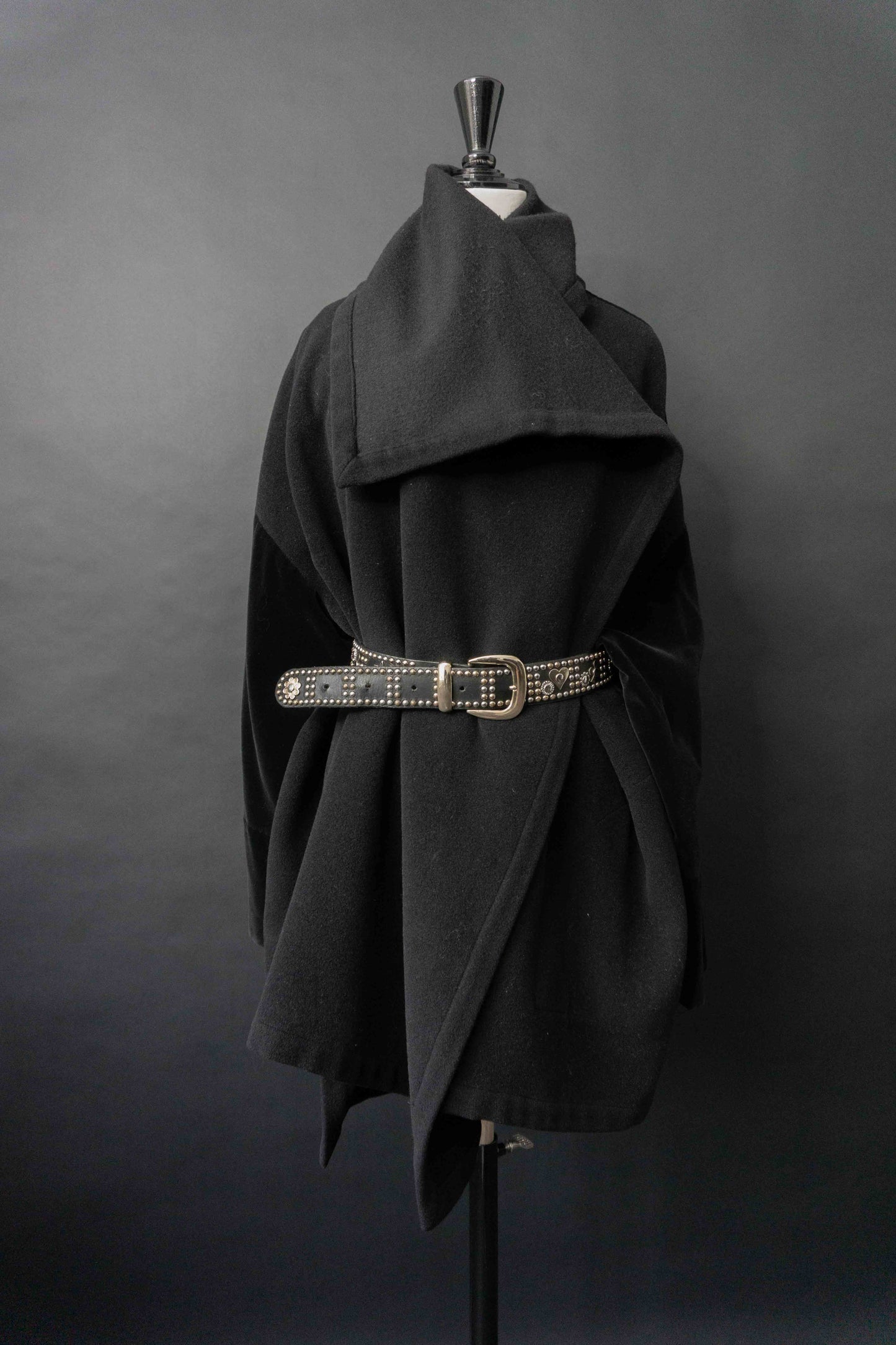 Vintage Escada Jacke 80er schwarz Samt Wolle mit dramatischem Kragen