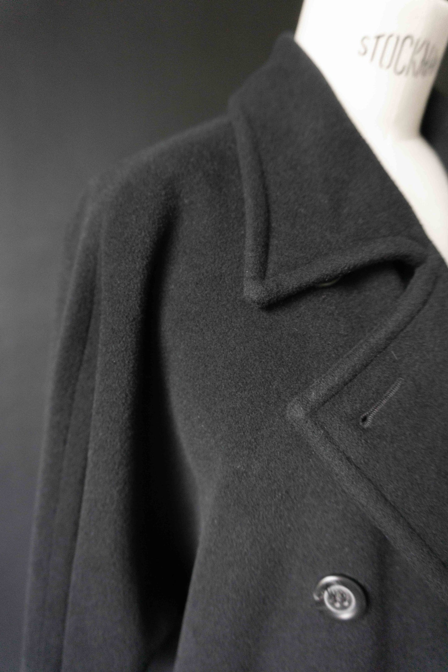 Vintage Max & Co 90s Mantel schwarz Wolle Angora Doppelreiher Max Mara Group