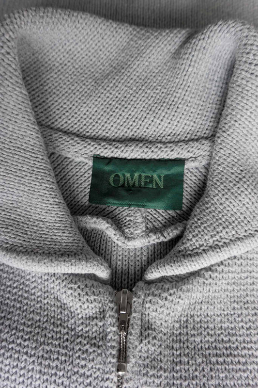 OMEN Strickjacke in Grau mit Reißverschluss
