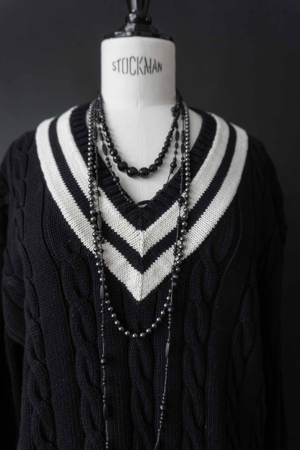 Vintage Ralph Lauren Preppy Goth Pullover, M–L