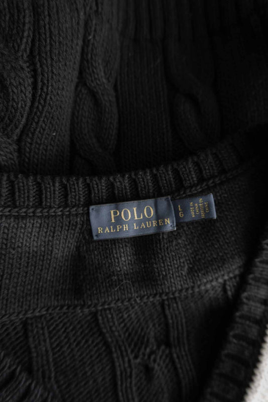 Vintage Ralph Lauren Preppy Goth Pullover, M–L