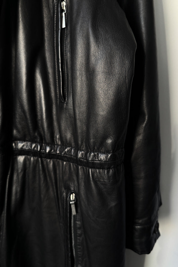 Vintage Jil Sander Ledermantel Schwarz theplaincircle vintage