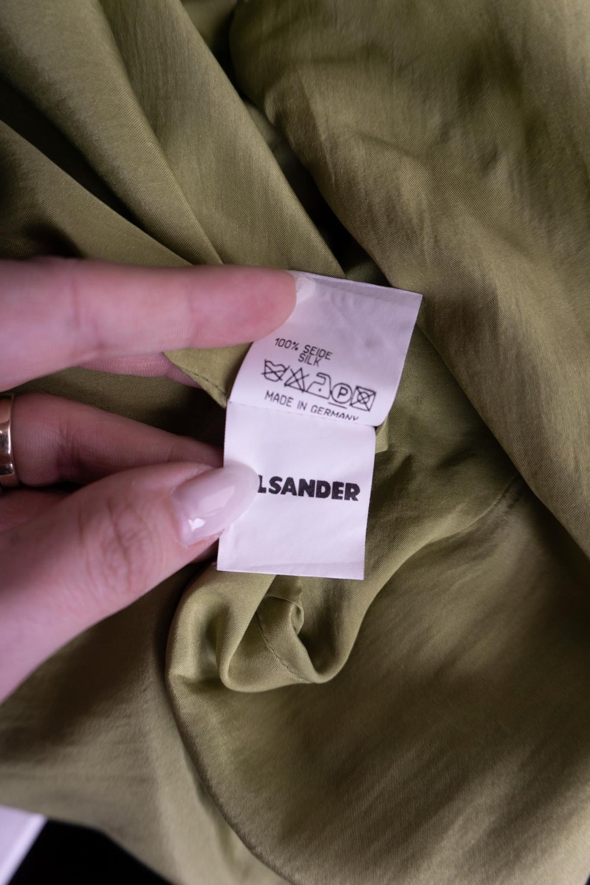 Vintage 90s Jil Sander Blazer aus Seide, S–M