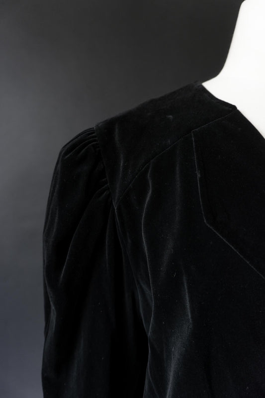 Vintage 80s Blazer, cropped Samt, M–L