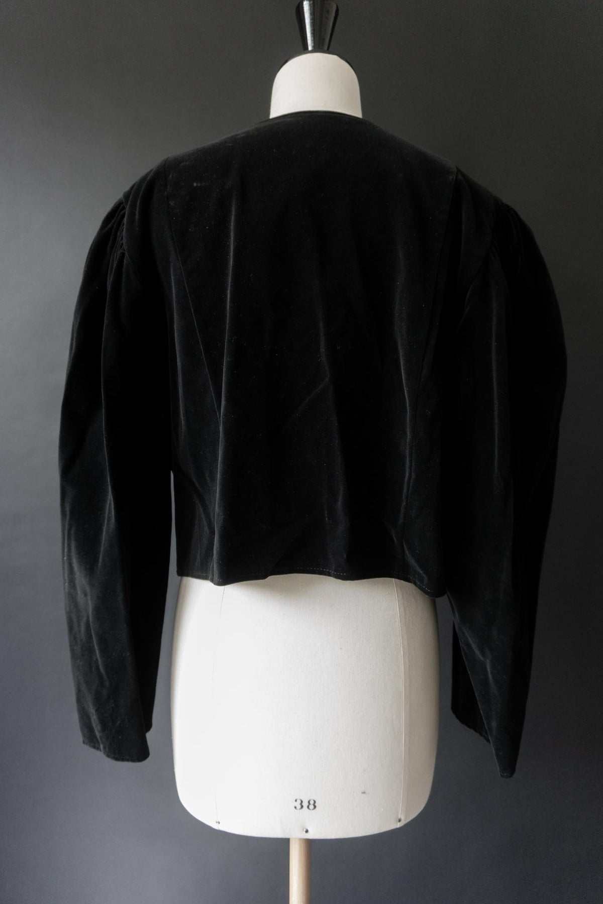 Vintage 80s Blazer, cropped Samt, M–L