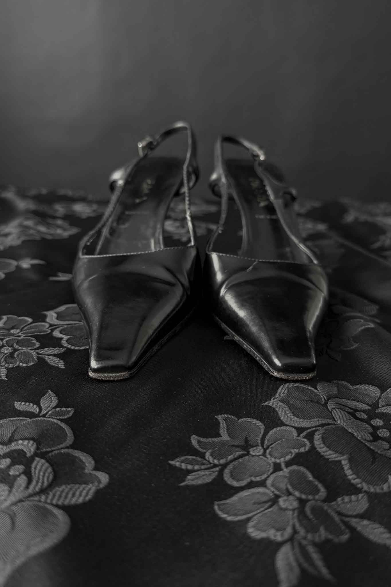 Vintage Prada Slingback Pumps aus Leder, Office Siren, Made in Italy, 37