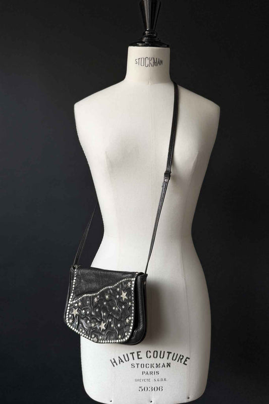 Kolster Vintage Ledertasche mit Sternen und Nieten
